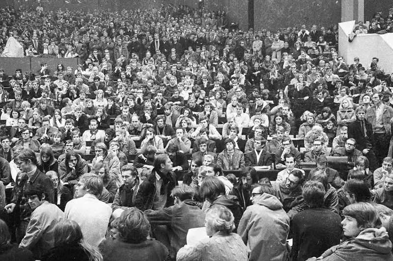 Studentisches Teach-in 1968.