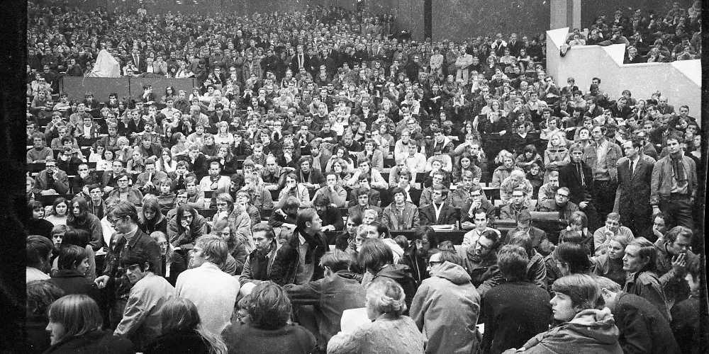 Studentisches Teach-in 1968.