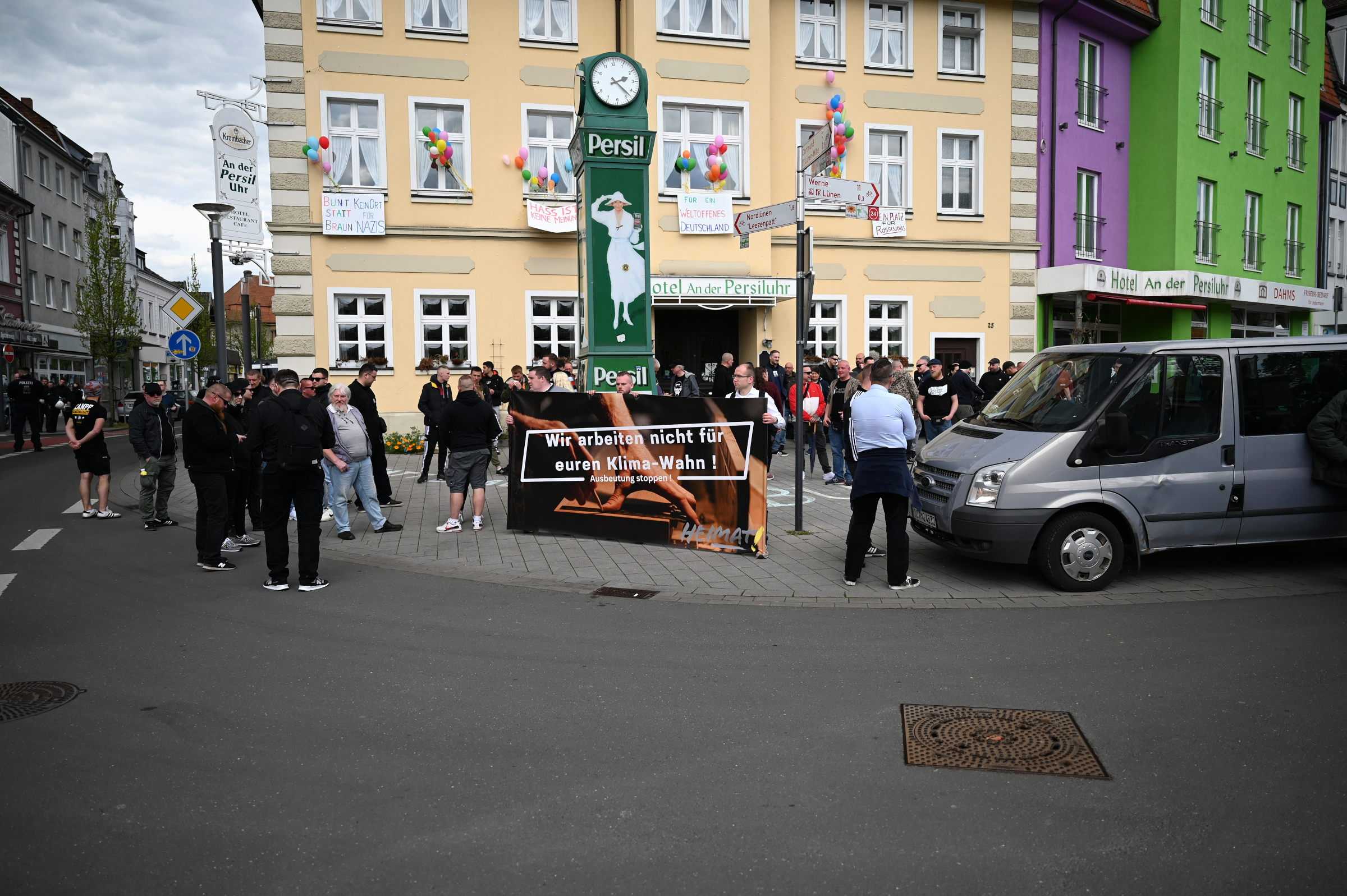 Neonazi-Kundgebung in Lünen, 1. Mai 2023.