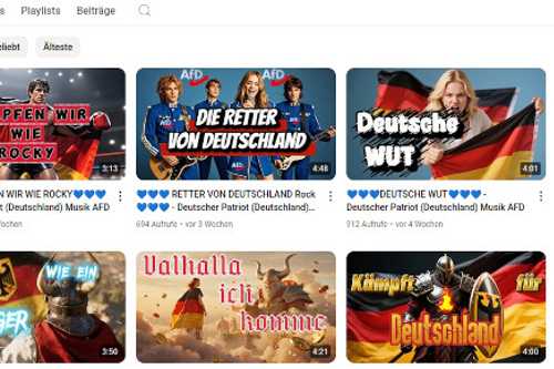Mit KI-generierter Musik wird für die AfD geworben.