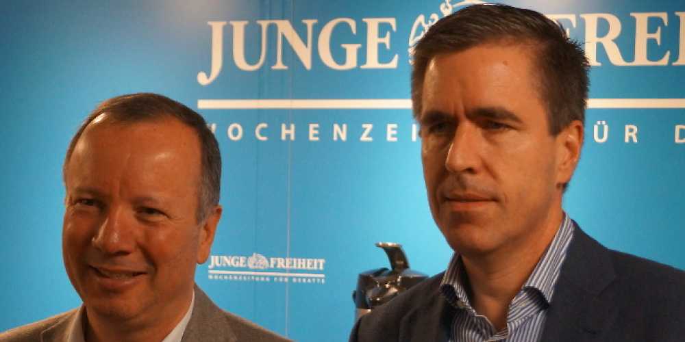 Markus Krall (links) auf der Frankfurter Buchmesse 2019.